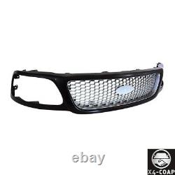 1 Piece Black Grille With Honeycomb Insert For 99-04 Ford F150 F250 Lightduty