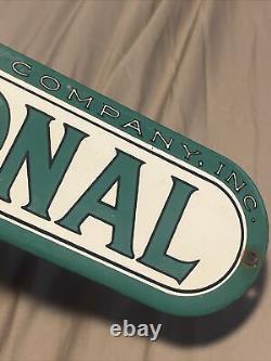 1950s NOS Enamel National Oil Company Sign Mint Plaque Advertising Petroleum Gas