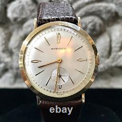 1958 Longines Wittnauer 17J Swiss Mens Fancy Lugs NOS Art Deco Watch Running New