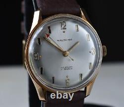 1960s WALTHAM Swiss 34mm Manual Wind Men Wristwatch Cal. AS/ST 1802/03 NOS RUNS