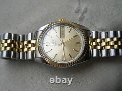 1978 New Old Stock Superb Rarest Timex President, Quartz, Gold/ Ss, Serviced