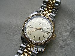 1978 New Old Stock Superb Rarest Timex President, Quartz, Gold/ Ss, Serviced
