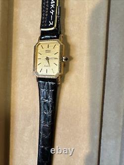1986 NOS Seiko 1220 14k Women's Wrist Watch Vintage