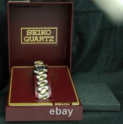 1990's SEIKO Two-Tone Asymmetrical Ladies Quartz WATCH 4N00-5919 New Old Stock