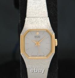 1990's SEIKO Two-Tone Ladies Hexagonal Quartz WATCH 2C21-5409 New Old Stock HTF