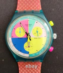 1991 Vintage Swatch Watch FLASH ARROW SCL100 Chrono New Old Stock