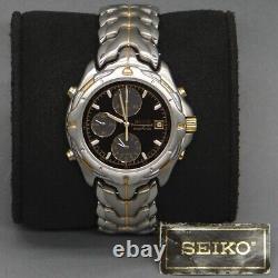 1996 NEW-Old-Stock Vintage SEIKO 7T32-6H39 Sports 100 CHRONO Watch MSRP $499.95