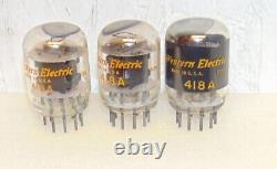 3 Tubes Western electric 418-A tubes Square Getters Old Productions NOS 418A