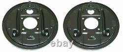 64-74 GM Rear Axle Drum Brake Factory Backing Plates with Splash Shield Pair NOS