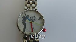 ALAIN SILBERSTEIN KLOK WATCH GOLF with 2 steel bracelets. New Old Stock