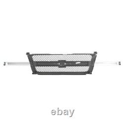 AM New Front Gray Grille withChrome Molding Bar For 03-07 Chevy Silverado Plastic