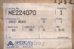 AMERICAN CIRCUIT BREAKER NE224070 70A 240V 2P 10K New Old Stock