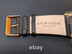 Akribos XXIV Automatic NOS Men's Watch with Dual Time Display 3ATM