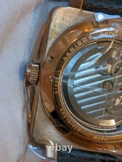 Akribos XXIV Automatic NOS Men's Watch with Dual Time Display 3ATM