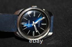 Amazing Dugena Jongster New Old Stock Vintage Watch Awesome Sunburst Blue Dial