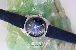 Amazing Dugena Jongster New Old Stock Vintage Watch Awesome Sunburst Blue Dial