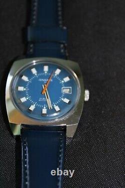 Ankra 54 New Old Stock Vintage Watch Manual Winding Blue Dial Never Worn