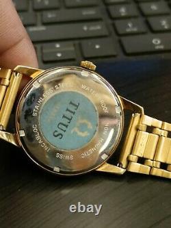 Authentic TITUS Swiss Men's Date Manual Wind NOS NEW OLD STOCK GP Case Vintage