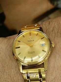 Authentic TITUS Swiss Men's Date Manual Wind NOS NEW OLD STOCK GP Case Vintage