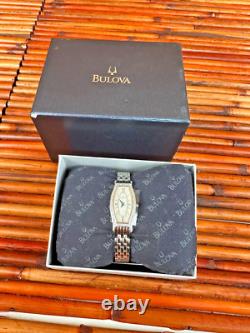 BULOVA Ladies Diamond Bezel Watch Stainless 6.5 Bracelet C8671242 New Old Stock
