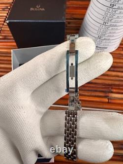 BULOVA Ladies Diamond Bezel Watch Stainless 6.5 Bracelet C8671242 New Old Stock