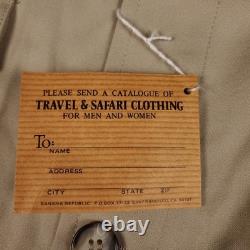 Banana Republic Vtg New Old Stock Mens Safari Jacket Coat Beige Tan Khaki Sz 44L