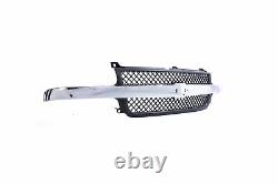 Black Grille withChrome Bar Molding For 01-02 Chevy Silverado 2500 3500 HD Pickup