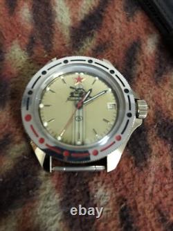Bottom Komandirskie Vintage Mechanical Watch CCCP Water Proof New Old Stock