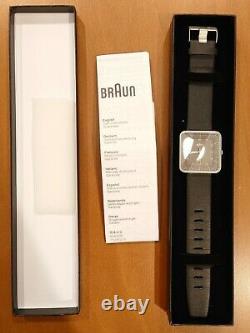 Braun BN0042 square stainless steel watch NOS RARE designed by Dieter Rams