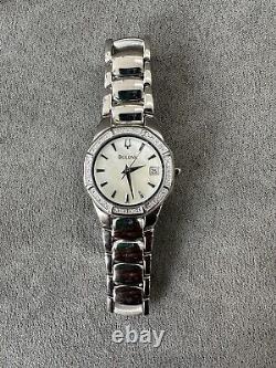 Bulova 27mm Diamond Bezel Watch 96R102 / New Watch, Old Stock / Orig MSRP $350