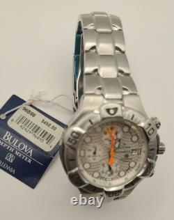 Bulova 96B88 Millennia Depth Meter Chronograph Men's Watch White Dial NOS NEW
