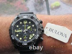 Bulova Sea King 300m Divers Uhf 262 Khz Sapphire Glass Date Watch Nos Tag Boxed