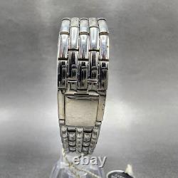 Bulova Tank Watch Men 27mm White Dial Silver Tone Date Rectangle NOS New Battery