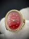 CHAIKA Vintage USSR Women's Mechanical Finger Ring Watch Red Dial NOS Box