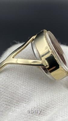 CHAIKA Vintage USSR Women's Mechanical Finger Ring Watch Red Dial NOS Box