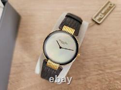 CHRISTIAN DIOR Swiss Made Quartz Watch Mother of Pearl Dial Gold Plated -NOS