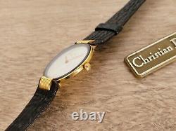 CHRISTIAN DIOR Swiss Made Quartz Watch Mother of Pearl Dial Gold Plated -NOS