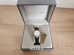 CHRISTIAN DIOR Swiss Made Quartz Watch Mother of Pearl Dial Gold Plated -NOS