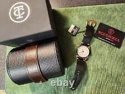 CT Scuderia Testa Piatta Swiss Made Quartz Big Date Black/Rose Men's Watch NOS