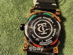 CT Scuderia Testa Piatta Swiss Made Quartz Big Date Black/Rose Men's Watch NOS