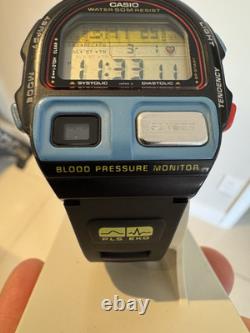 Casio BP 100 Blood Pressure Monitor Watch New old stock (Blue Face)