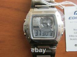 Casio Efa-123d Edifice Active Dial Full Stainless Steel 100m New Old Stock Nos