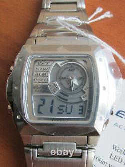 Casio Efa-123d Edifice Active Dial Full Stainless Steel 100m New Old Stock Nos