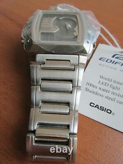 Casio Efa-123d Edifice Active Dial Full Stainless Steel 100m New Old Stock Nos