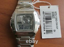 Casio Efa-123d Edifice Active Dial Full Stainless Steel 100m New Old Stock Nos