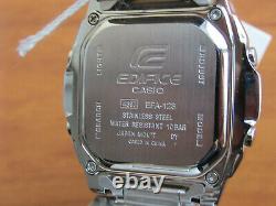 Casio Efa-123d Edifice Active Dial Full Stainless Steel 100m New Old Stock Nos