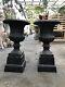 Cast Iron Urn Pair With Plinth Base Small Fluted Planter Cast Iron Plant Pots