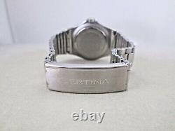 Certina lady's watch day & date black dial all stainless steel NSA band NOS