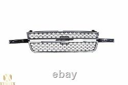 Chrome Honeycomb SS Style Front Grille Assembly For 03-07 Chevy Silverado 1500