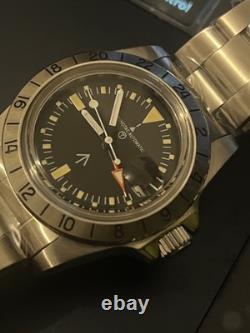 Chronotac explorer automatic mechanical watch GMT orange cane 1655 NEW old stock